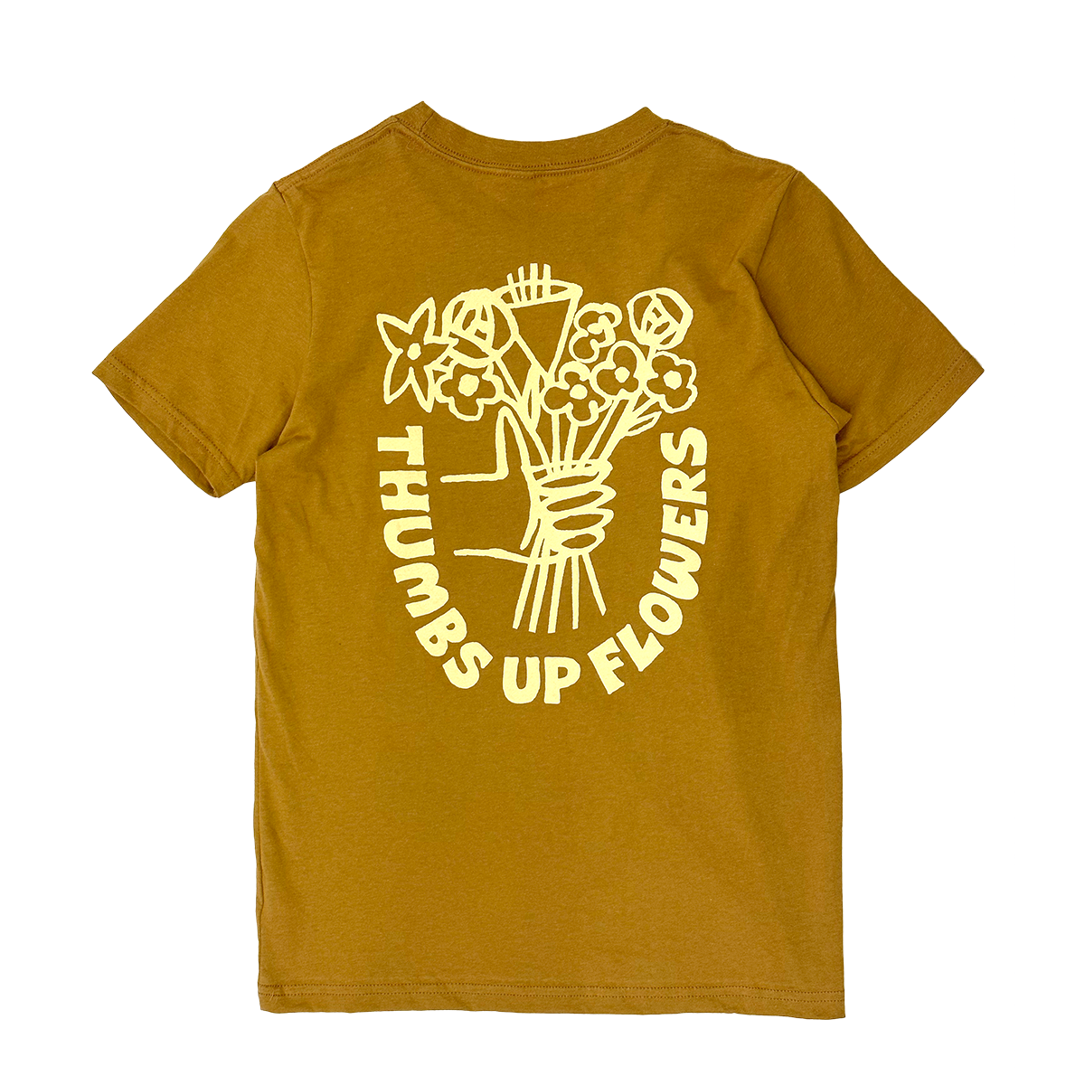 Thumbs Up Flowers Logo Kids T-shirt -Brass