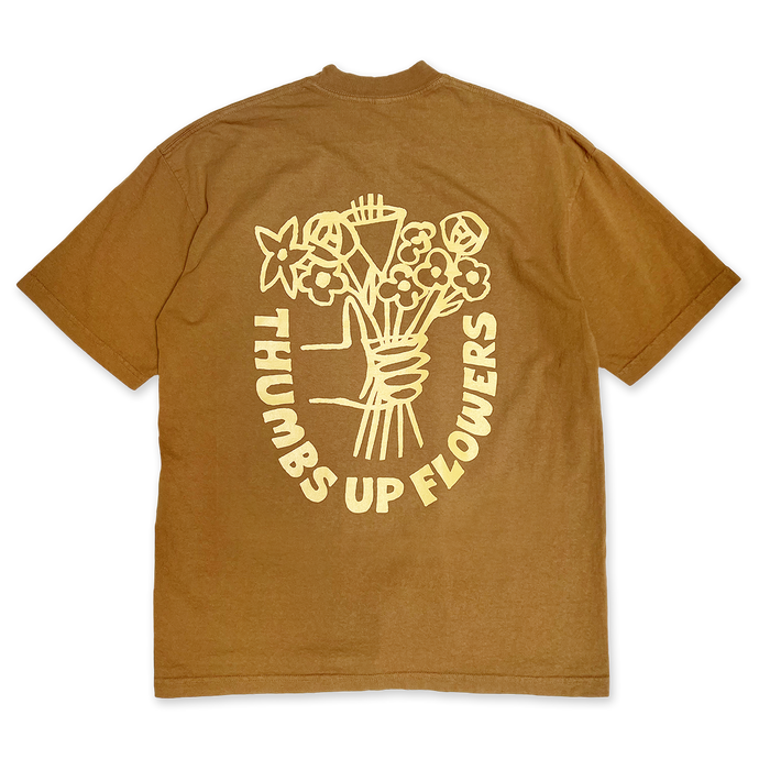 Thumbs Up Flowers Logo T-shirt -Brass
